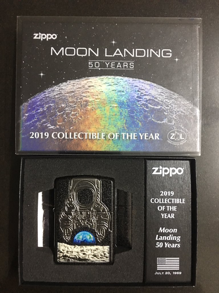 Stellarra's tweet photo. @NASA @elonmusk Do you have a 50th anniversary #model3 to go with my 50th anniversary #zippo . My favourite zippo to date https://t.co/WrR7TSkYZF