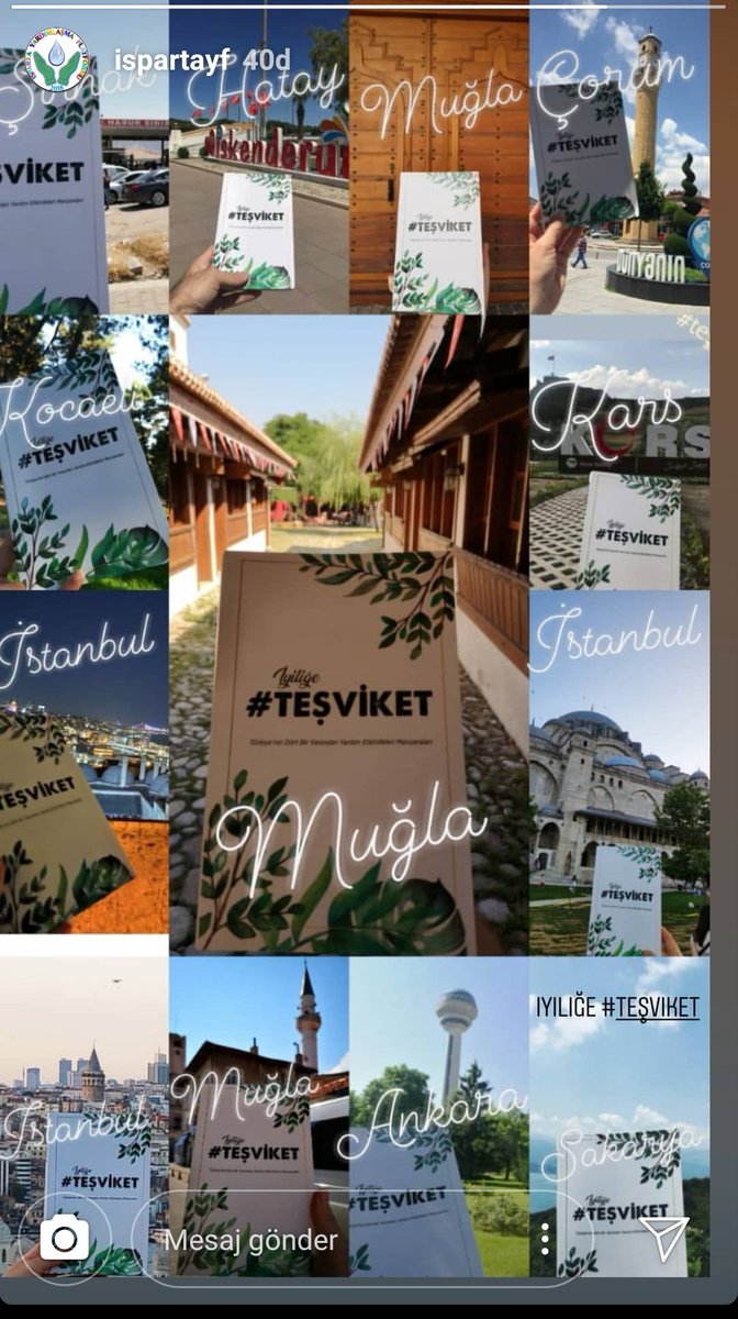 ispartayf's tweet photo. Memleketin her köşesinde el ele hep birlikteyiz. İyilik, her yerde🌿 #tesviket https://t.co/p97O4DxHhy