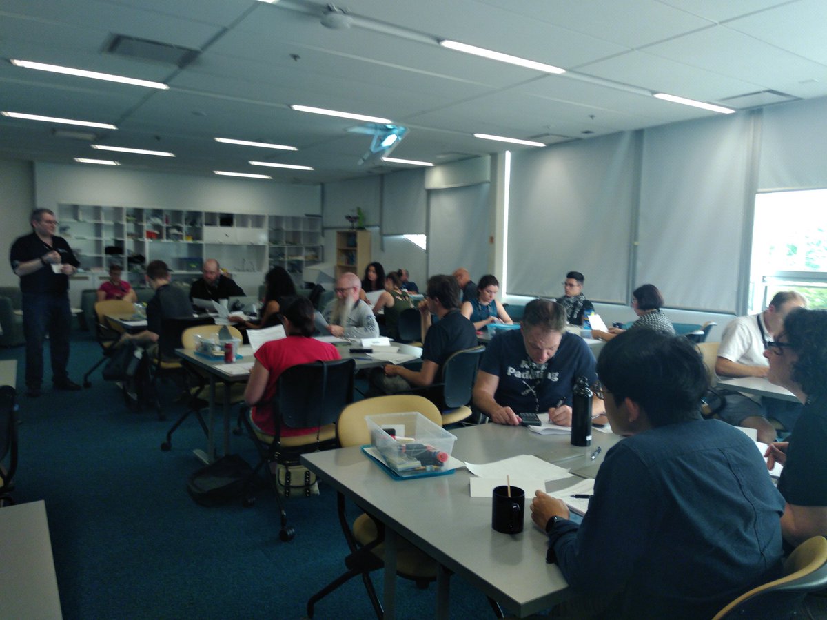 ironscientist's tweet photo. Calculating Black hole size with @stuartphysics @Perimeter. #EPlus2019 #MassiveScience #GraphingFun https://t.co/IodfvKPZfF