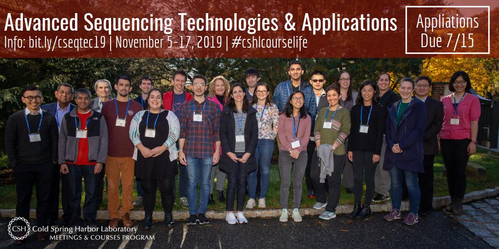 cshlcourses's tweet photo. LAST CALL for applications!
Advanced #SequencingTechnologies &amp; Applications (11/5-11/17)
Instructors: @obigriffith, @malachigriffith, @AACRPres Elaine Mardis, W. Richard McCombie &amp; @aaronquinlan
Submit by 7/15: https://t.co/gYYA6w14Y1
#bioinformatics #sequencing https://t.co/RGvUcXrc3s