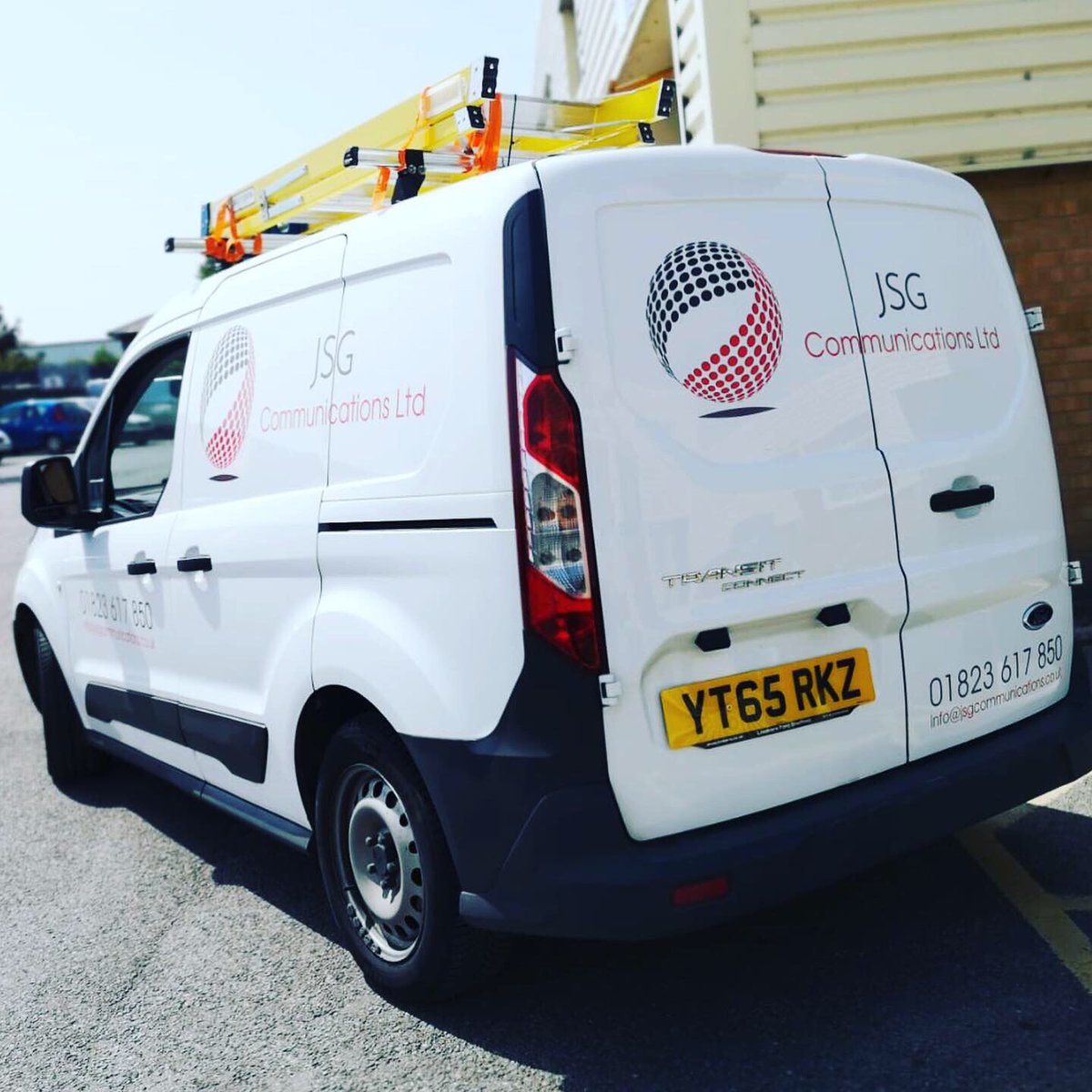 First vehicle sign written for #Taunton based JSG Communications in the beautiful sunshine last week #vehiclegraphics #yeovil #somerset