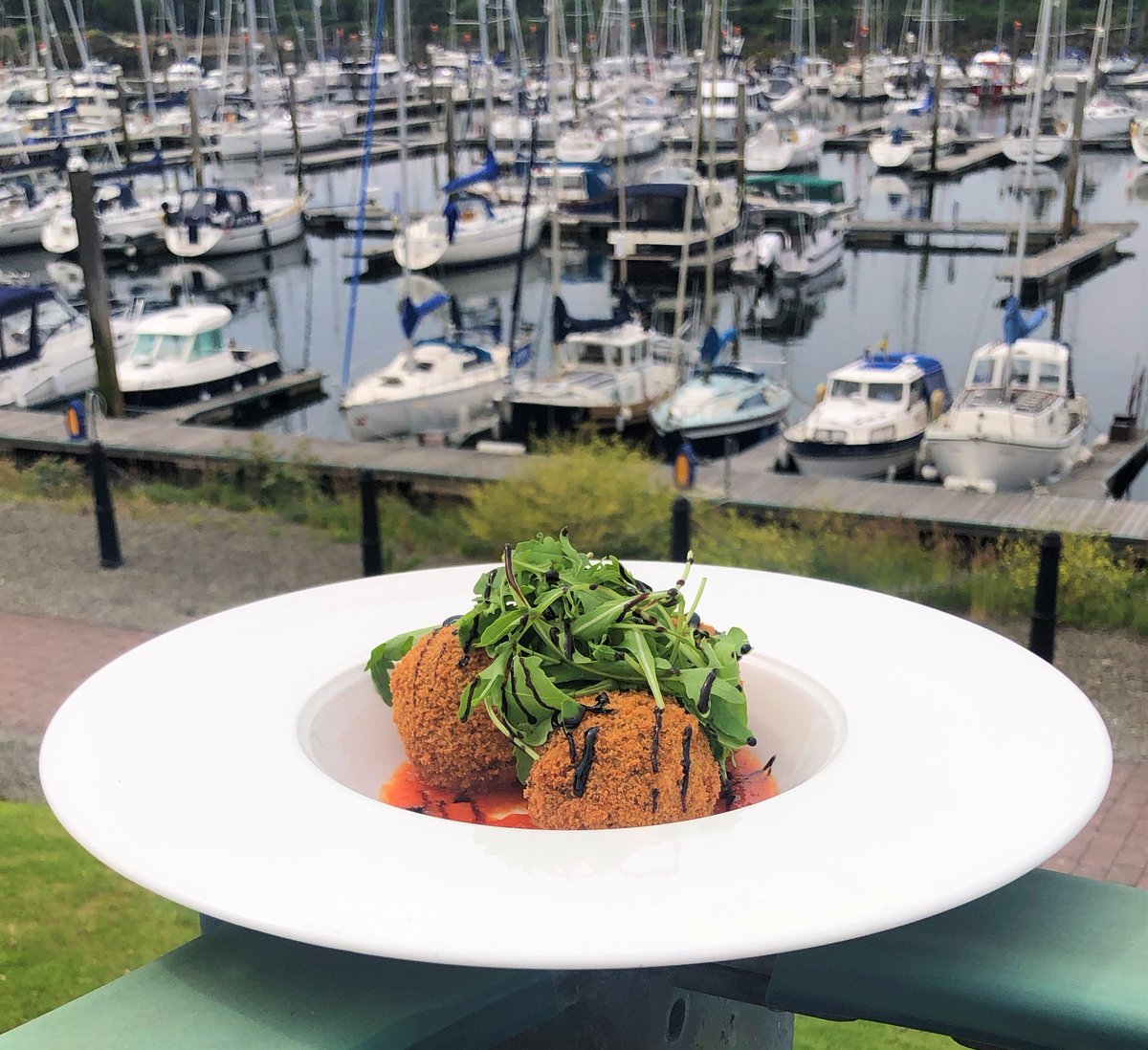 TheChartroom's tweet photo. Black Pudding, Chorizo &amp; Apple Fritters with Marinara Sauce from the Lighter Lunch Menu

Monday - Friday 12-2.30pm Main Course £6.95 Add a starter or dessert £3.95 @TheChartroom PA16 0AS https://t.co/Aw4U65Zj7z #KipMarina #Inverkip #Inverclyde #Scotland  #FoodAndDrink https://t.co/SwBy3lE6iR