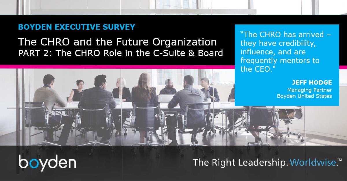 BoydenUS's tweet photo. Boyden's Global Executive Survey: The #CHRO and the #FutureOrganization Part 2: The CHRO Role in the #CSuite & #Board reveals key findings plus insights from our #HR experts, including #California Managing Partner, Jeff Hodge. Find the report here >> https://t.co/Yq43t7dI9B https://t.co/5XLMO1RAnS