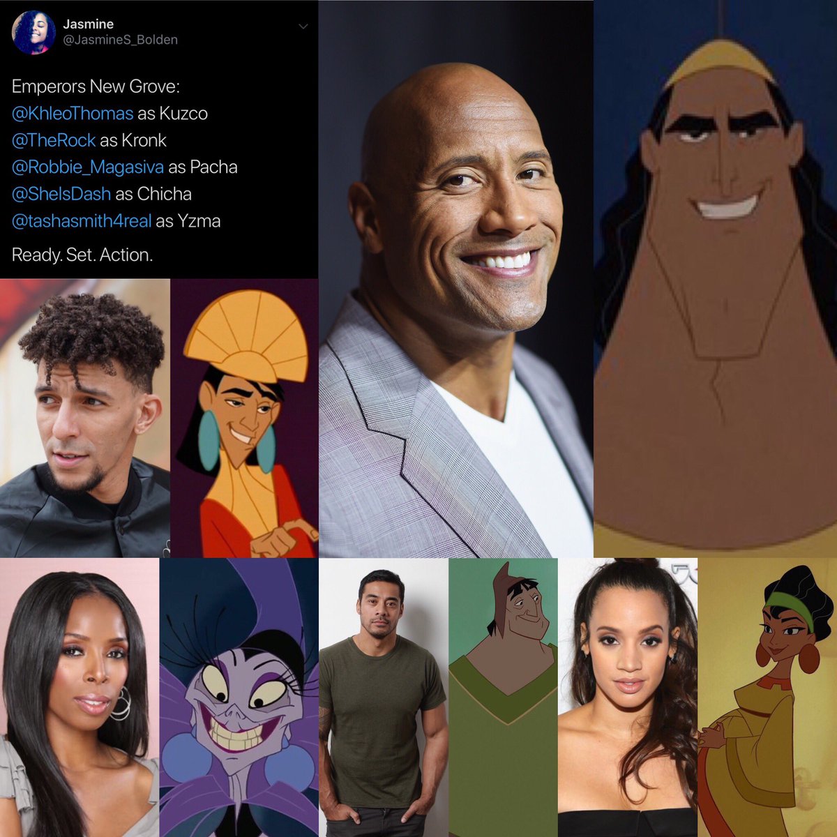 The live-action Emperors New Groove cast. 