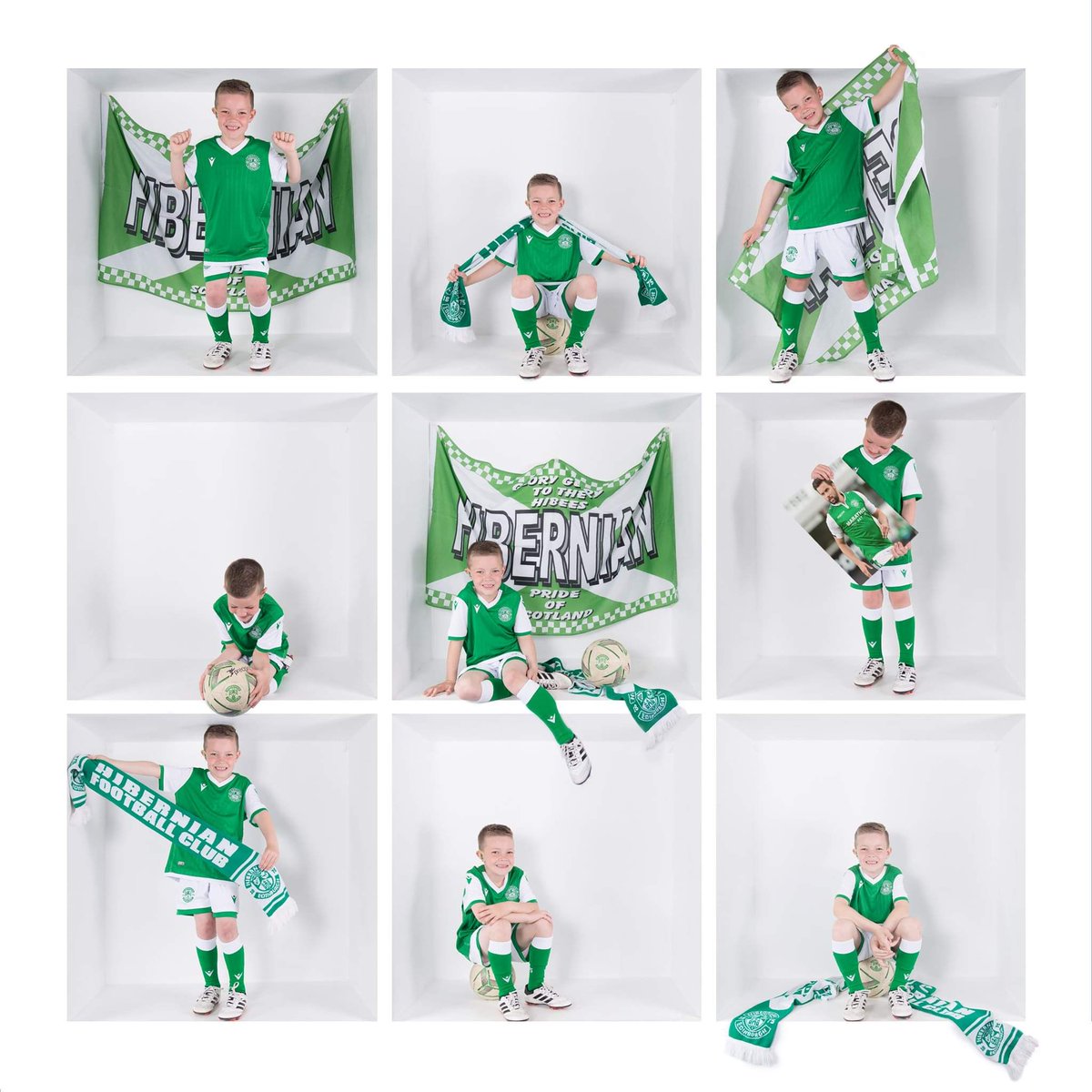 Emzrnld's tweet photo. Absolutely love this photo...!! The wee man is @HibernianFC and @HibsLadies daft... Darren McGregor and @JLMurray17 are his heroes๐โฝ
#hibeeboy #nextgeneration #wheniwas5 https://t.co/NdDQM56jBo