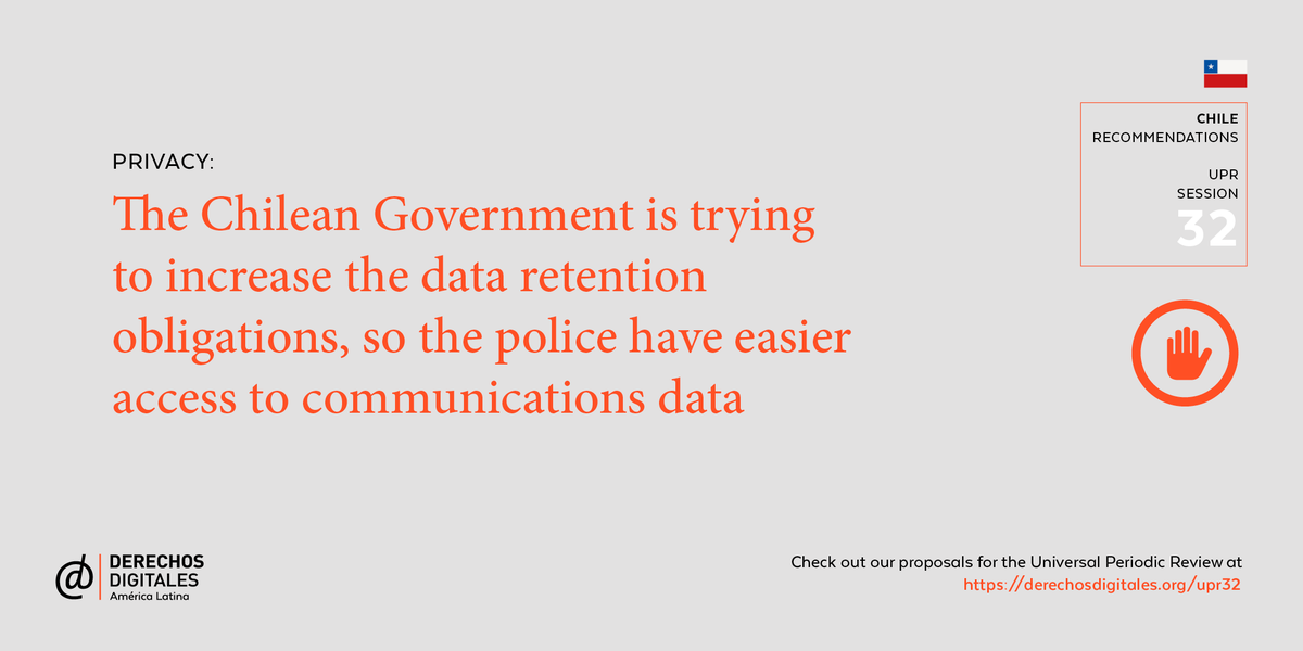 IFEX's tweet photo. Throughout #Chile's #UPR32, @DerechosDigital & others made recommendations to tackle the many threats to human rights in digital environments. Chile's government accepted most recommendations, and we'll continue to pay attention to their implementation: https://t.co/68074cTn8i https://t.co/TFAd6txj4d