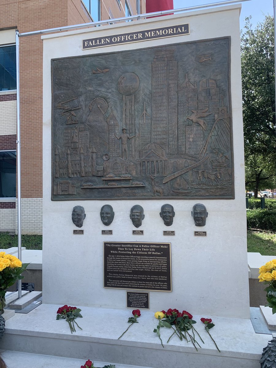 JudgeClayJ's tweet photo. I was honored to attend the Fallen Officer Memorial ceremony and statue unveiling today in honor of the lives lost on 7/7/2016. My continued prayers are with the families and fellow officers impacted.
#RememberTheFallen5 https://t.co/bZtsnhK0j0