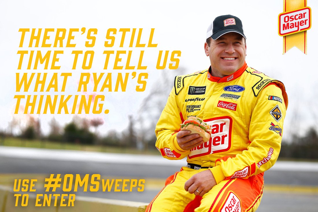 oscarmayer's tweet photo. Don't forget to reply with #OMSweeps for the chance to win a spot on his pit crew at Darlington. Find out more: https://t.co/CB1rtU7fR3. https://t.co/iX2omONTZi