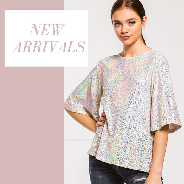 bell sleeve sequin top