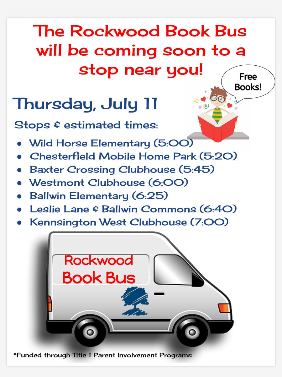 MsRyansTopDogs's tweet photo. The Rockwood Book Bus is coming to Ballwin! https://t.co/5x3feP5eL6