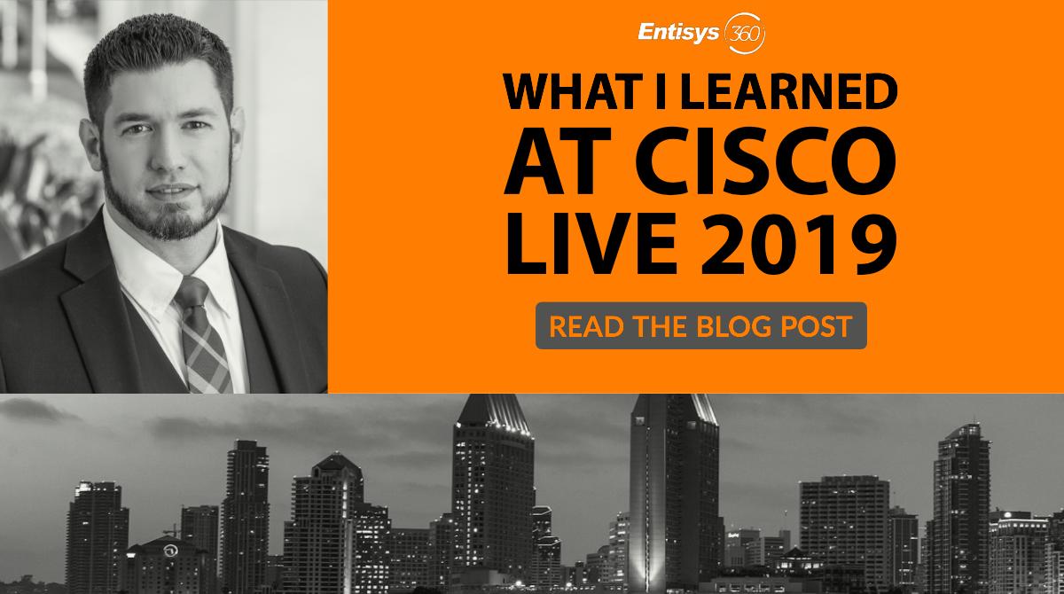 e360_solutions's tweet photo. Entisys360's @BryanZanoli writes about #HyperFlex, Jabber, Intent-based Networking, #Cisco DNA and more in his latest blog post - "What I Learned at Cisco Live 2019." Read the post at https://t.co/j4uqvpGKXM. #CiscoLive https://t.co/h0UMOne8cM