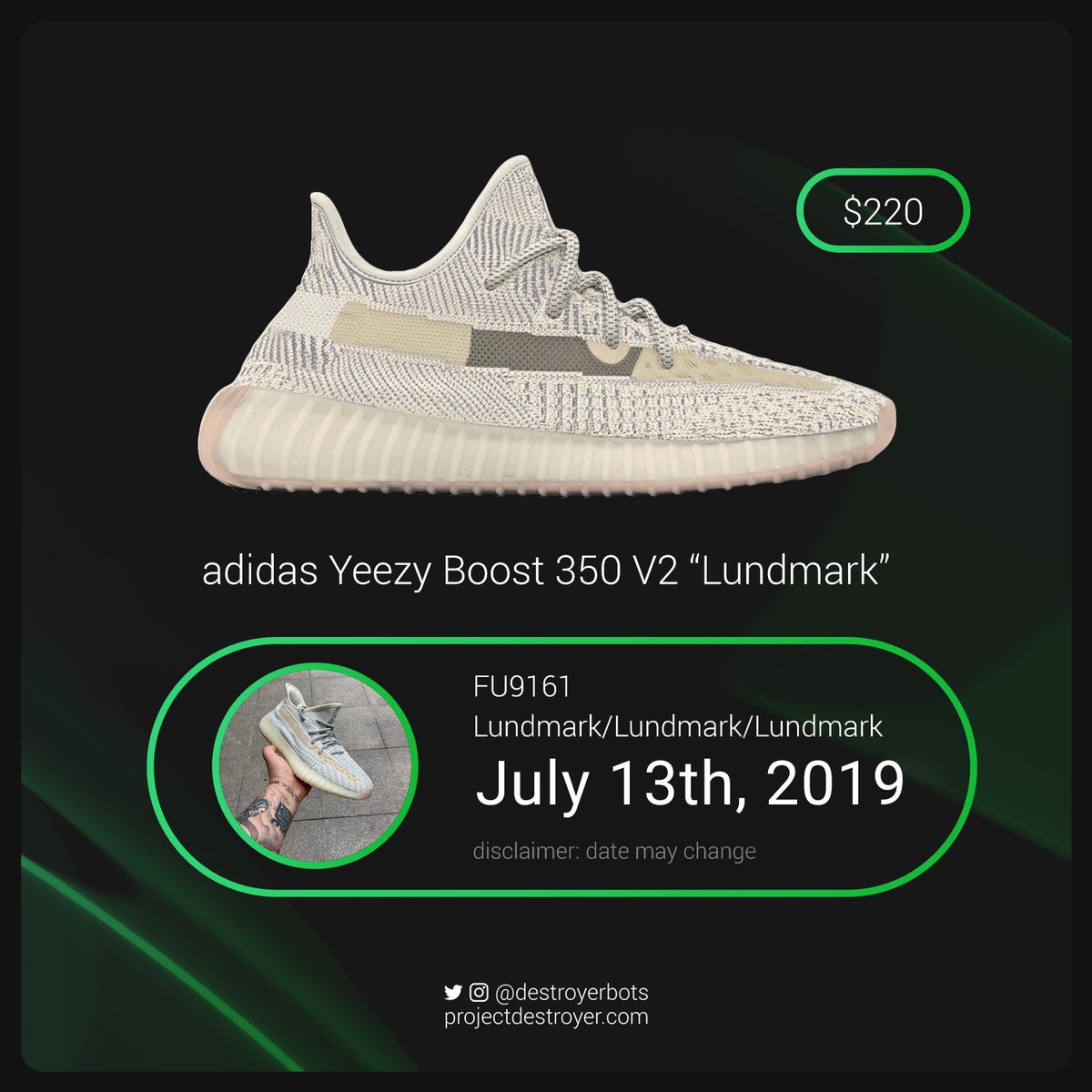Yeezys UK Boost 350 V2 Lundmark Reflective FV3254