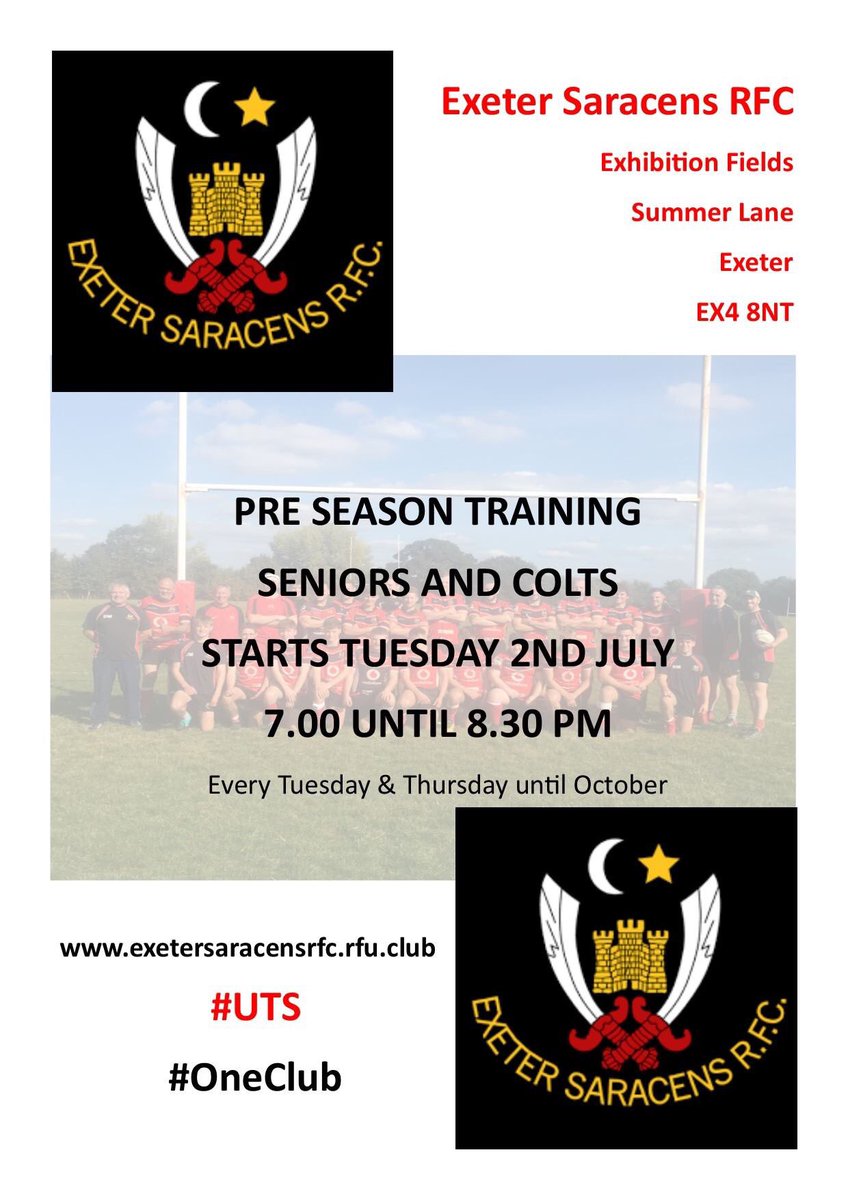 ExeterSaracens's tweet photo. Late posting this but new players very welcome!! Big things planned for this season https://t.co/sFupyS49RL
