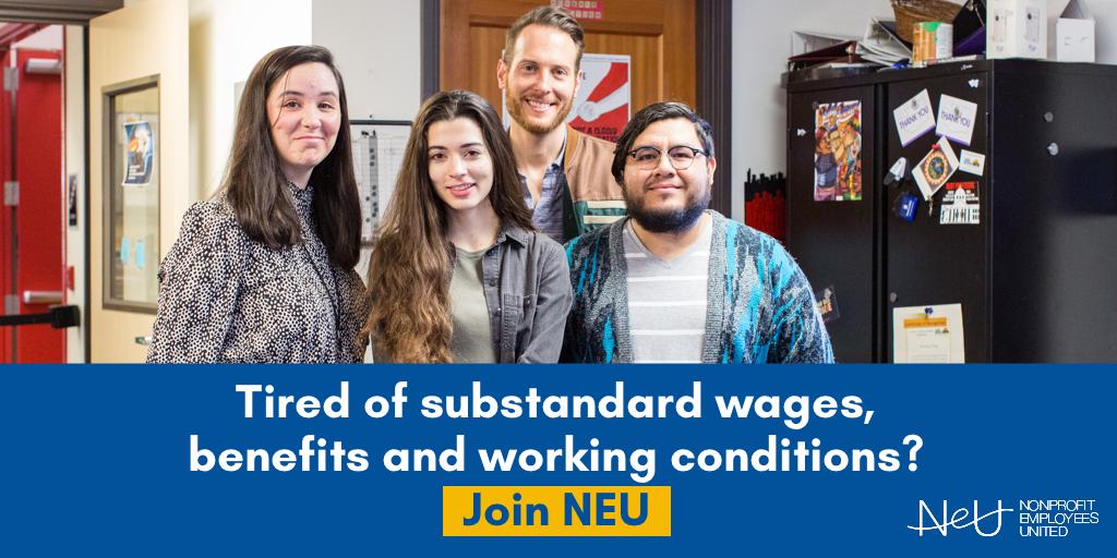 Learn about NEU: A union that provides a voice for nonprofit employees. #labor #1u #neu #unionstrong  ow.ly/VOxU50uVWGF