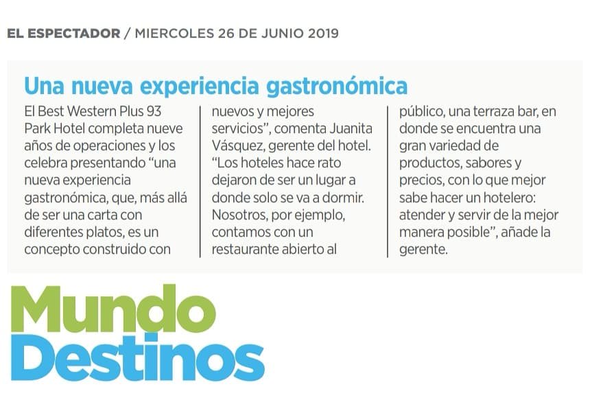 BestWesternCO's tweet photo. @BW93parkhotel en Bogotá. https://t.co/kiAMSbzdpy