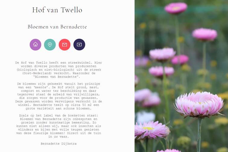 Bernadet83's tweet photo. #bloemenvanbernadette en @hofvantwello zijn nu vermeld op https://t.co/ElqiAmoREy ! Op deze website vind je schone of biologische bloemen bij jou in de buurt! 🎉 https://t.co/SaByKzTDxm