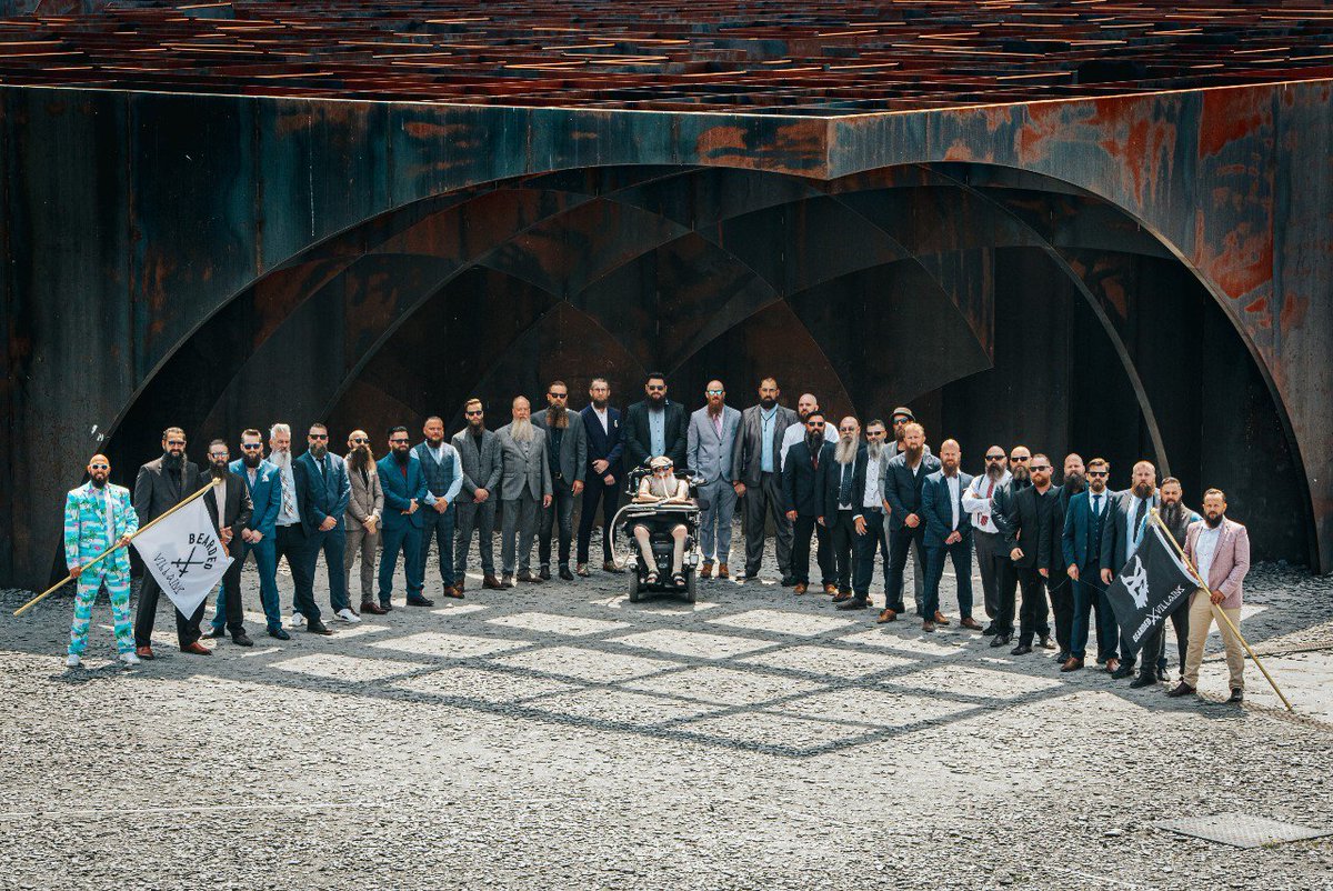 When <a href="/BeardedVillains/">Bearded Villains</a> <a href="/VillainsBelgium/">BeardedVillainsBel</a> line up for a shoot, beards on point, all suited up. #beardedvillains