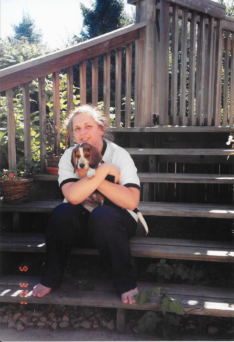 I found this old timey picture of my mom &amp; me when we were just pups!