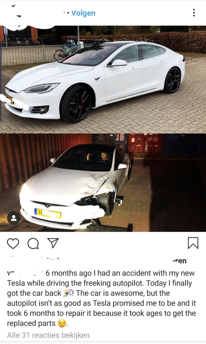 DeBoezelaere's tweet image. Guy bought a Model S late 2018, crashed it after a couple weeks when on AP and lost his car for 6 months #TeslaAutopilotIssues #TeslaServiceIssues #WhereAreTheParts