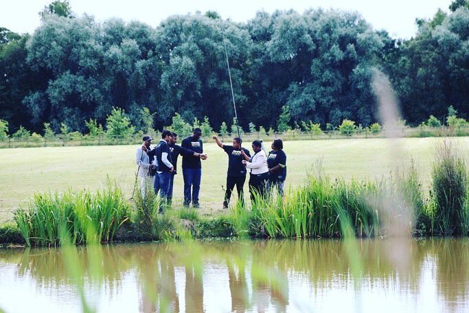 UebertAngel's tweet photo. The Prophet allowed the DELEGATES to Have a FISHING BREAK in one of his lakes. It was a great joy. From the fear of worms to the brilliance of learning prophetic patience through fishing... and yeah the delegates caught the fish 🐠 🎣 
#PropheticRetreat https://t.co/6h8HwMuuYo