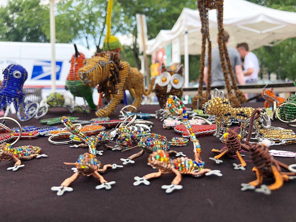 EasternMarketDC's tweet photo. Check out these miniature handmade beaded animals made by South African artists, sold here by Haruns!!!
#easternmarketdc #farmersmarket #capitolhilldc #supportsmallbusiness #shoplocal #buylocal #handmade #handmadeobjects #animalart #creativeanimalart #handmadebeadedjewelry https://t.co/dNBq6qLorx