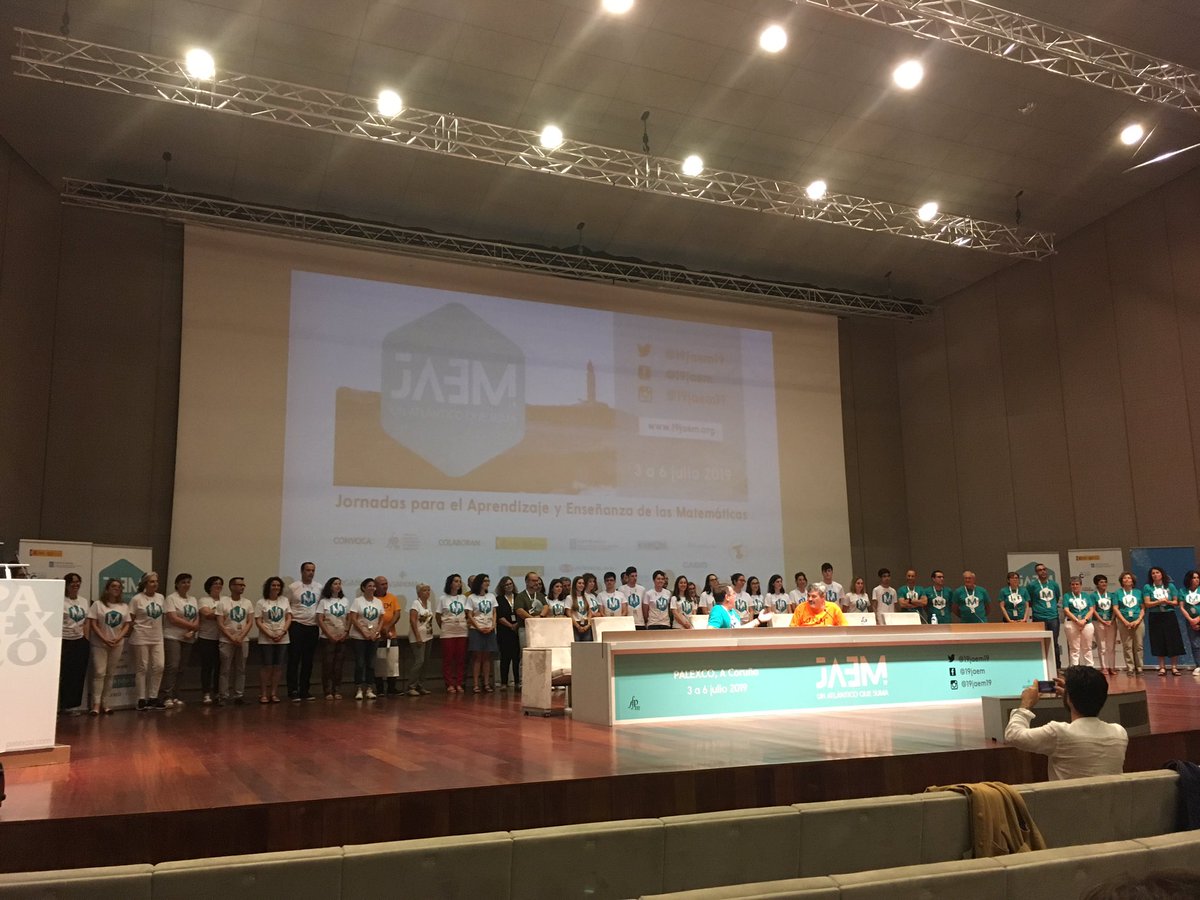 CExacta's tweet photo. Enhorabuena por las @19jaem19 #19jaem. Gracias al comité organizador, voluntarios, @agapemaf y @fespm_es. Unas jornadas geniales y una clausura muy divertida. Porque “los matemáticos no somos gente tan seria” 😉. Y bienvenidas las #21jaem de Valencia. ¡Allí nos veremos! https://t.co/l1ikjZ2Rb3