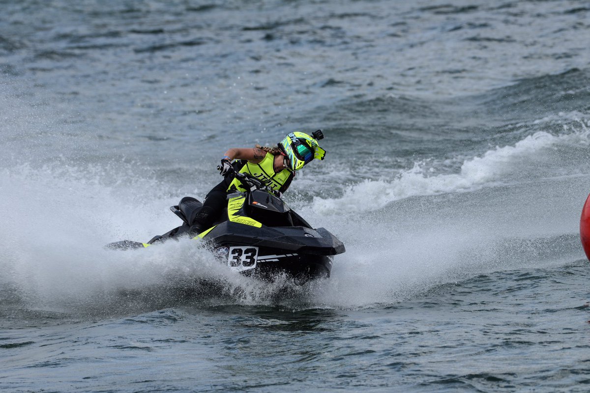 P1Jetcross's tweet photo. Happy Saturday everyone! 
Here’s a snap of our current points leader in the Pro Am sport ladies JX4 class! #cristinalazarraga 💞🏆🏁 #JXGPofBelgium #JXGPofVichy 
#proski #proamski #proamsport #amski #JX1 #JX2 #JX3 #JX4 #jetski #jetskidaily #ijsba #jetcross #p1 #jetskiracing https://t.co/yiVsIWQTMO