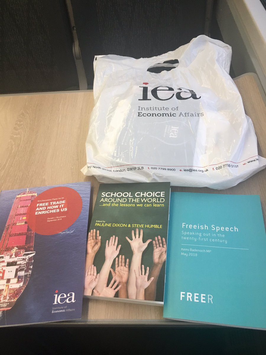 BurtonDafydd's tweet photo. A few great reads on the way back home from the #THINKiea conference. Who knew I’d go to hear about western free markets and end up reading about low cost private education across the developing world! https://t.co/g1JxhkOUjl