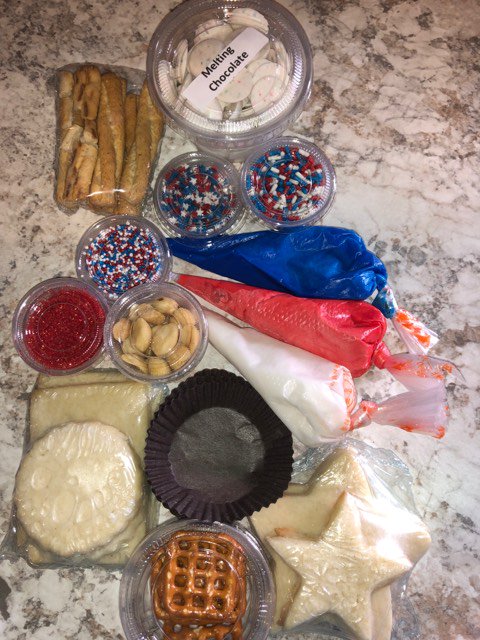 My Grandchildren Loved the July Gramma In a Box All Red White &amp; Blue treats from GrammaIna Box. com subscription box. They created, designed, frosted &amp; sprinkled! Sponsored #GrammaInaBox #fun #creative, #Tasty, #treats #snacks #Children #child #kitchen momstograndma.com/2019/07/my-gra…