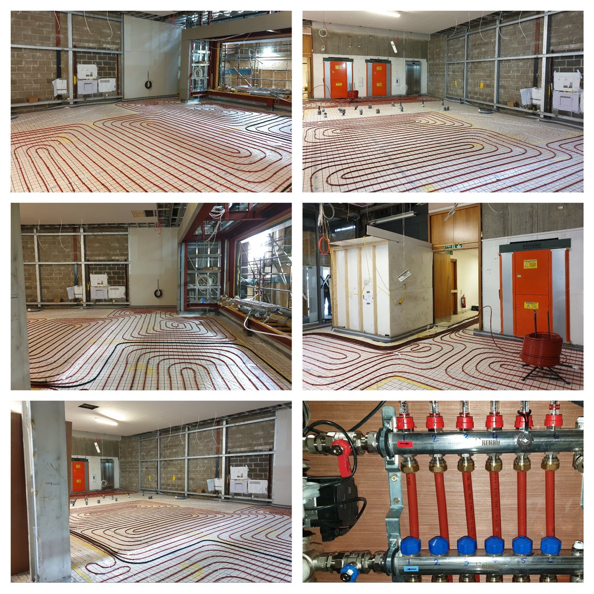 Long day for our MD and 3 of our guys today, Supply &amp; Install of 150mm Sundolitt XPS300, Grid Membrane and Rehau UFH to a 160m2 Foyer Area for a Glasgow office building. Great teamwork #heatandscreed #rehau #outofhours #weekendwork #underfloorheating #glasgow #teamwork