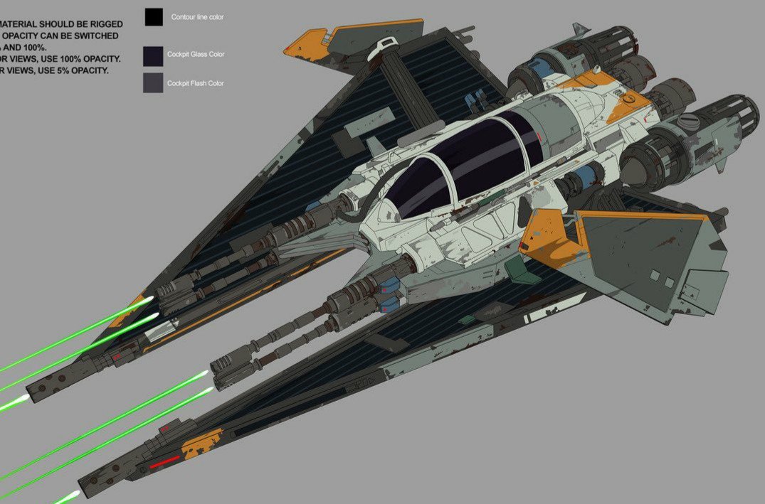 Tobio Bacca スターウォーズ レジスタンス海賊の戦闘機 Aウイングのキャノピー インターセプターの翼とセンス良くまとまってる レーザー砲が６個で攻撃力も半端ない