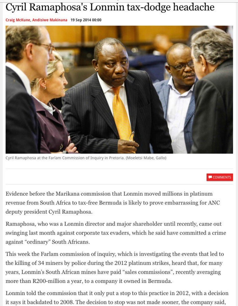 Lwandle1949's tweet photo. @SallyShuttle @ferialhaffajee @News24 In th past 25yrs,President Ramaphosa hs been a CHAIRMAN of Shanduka,MTN,LONMIN & Std Bank(
@Our_DA
funders)
Do u knw tht in past 25yrs,these companies hv been involved in #TaxEvasion?
Wher ws
@SAReserveBank
?
#IllicitFinancialOutflows https://t.co/IKqhHzQ1ki