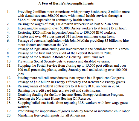 The  @nytimes doesn’t want you to know it, but I am damn proud of the accomplishments  @SenSanders and our staff have achieved in the Senate and the House - both inside and outside the beltway. Here's just 20 of our achievements in the two decades I’ve worked for him. (Thread)