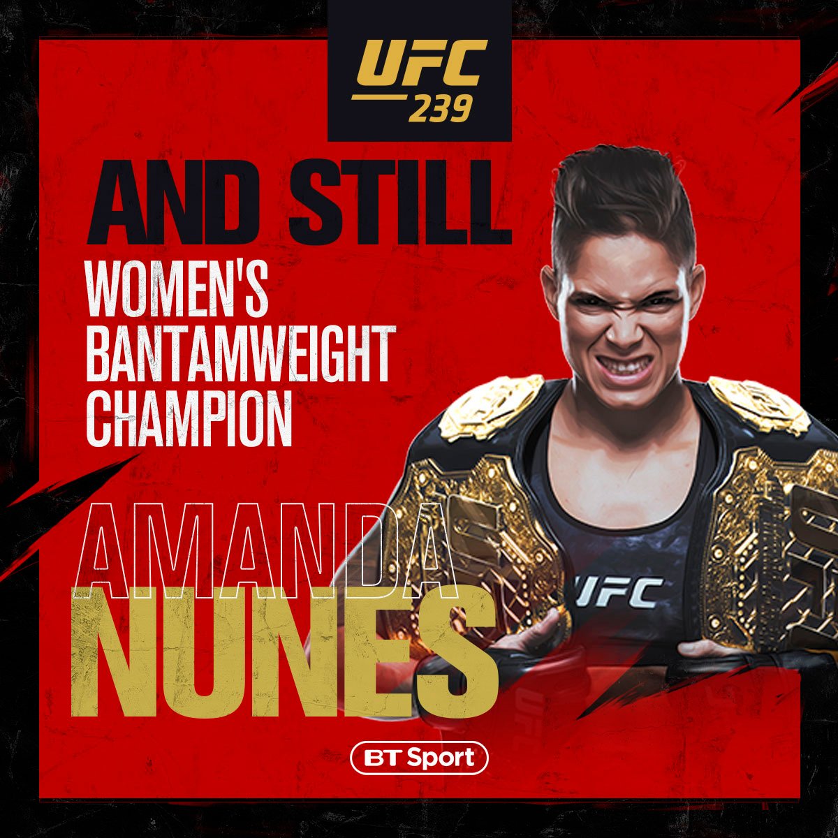 BRUTAL!

And STILLLL 🏆

Amanda Nunes KOs Holly Holm with a MASSIVE kick! 🦁

#UFC239