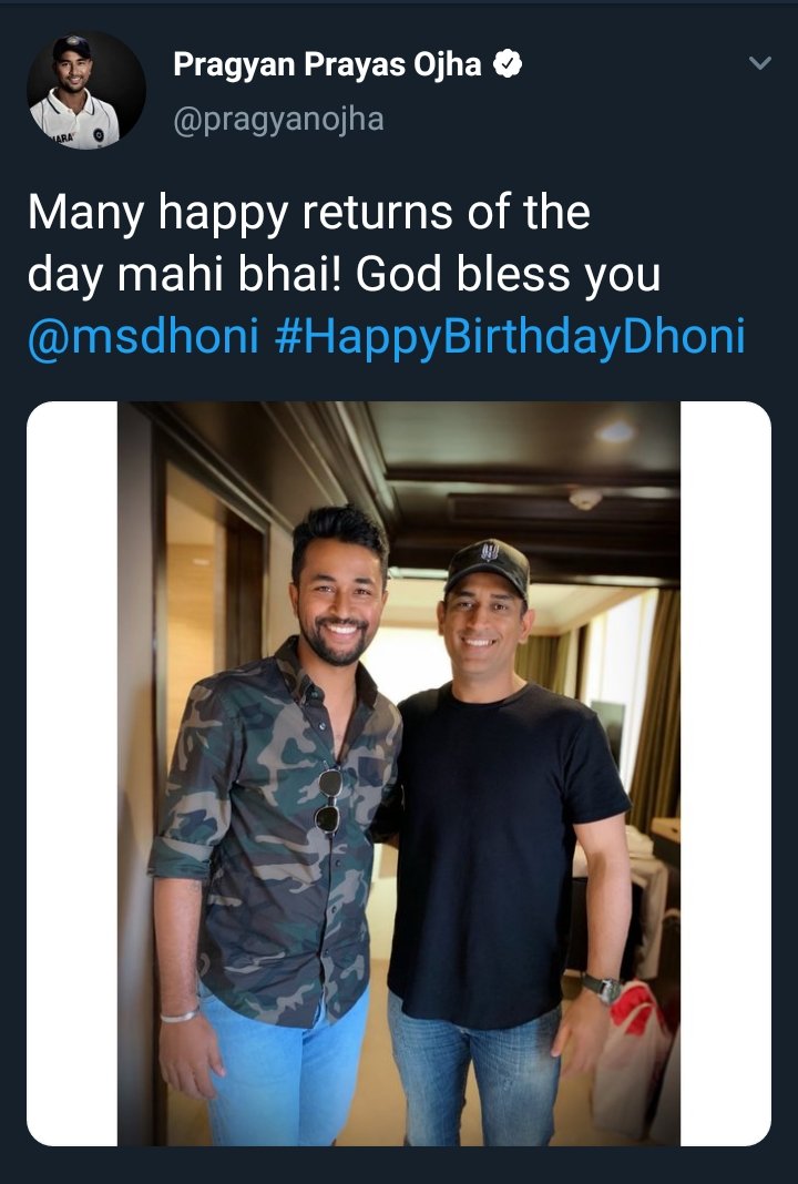 Pragyan Ojha wishes  #HappyBirthdayDhoni