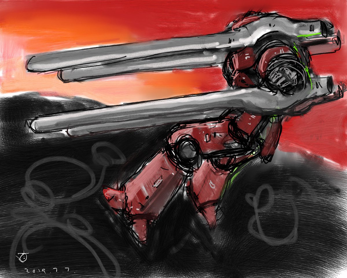 no humans robot mecha science fiction solo sketch weapon  illustration images