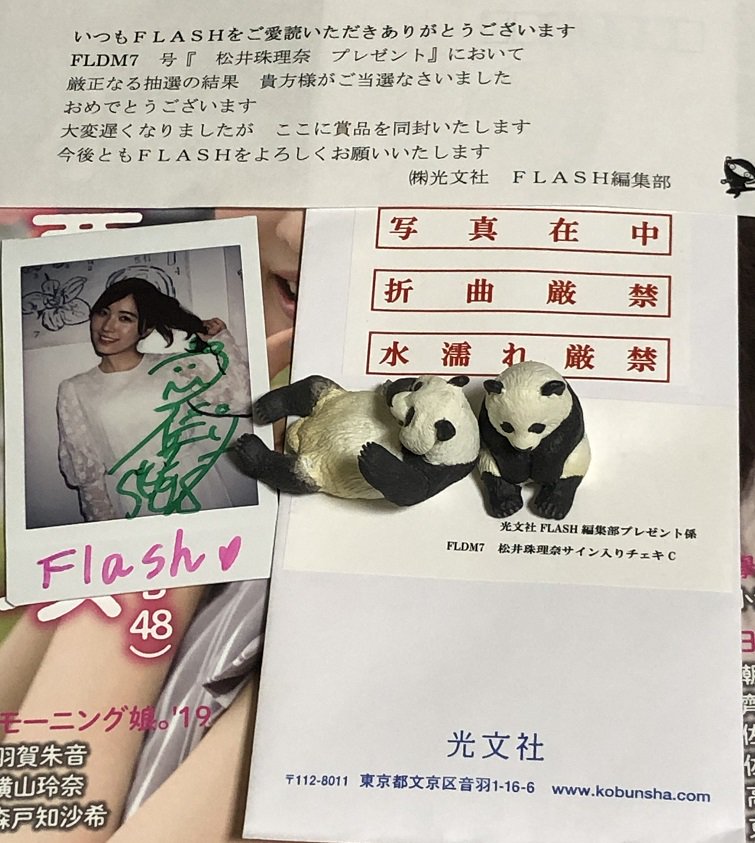 松井珠理奈 直筆サイン入りチェキ 松井珠理奈さんのサイン入り写真セット