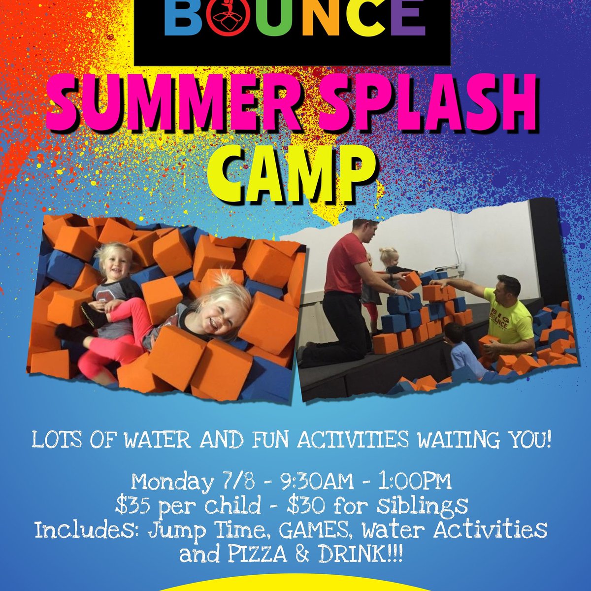 BigBounceGC's tweet photo. Summer splash camp is Monday!   Sign up now! https://t.co/c6rmnkc0fT