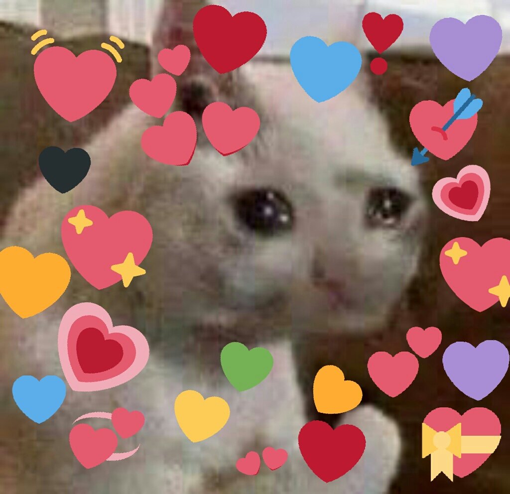 Crying Hearts Reaction Image