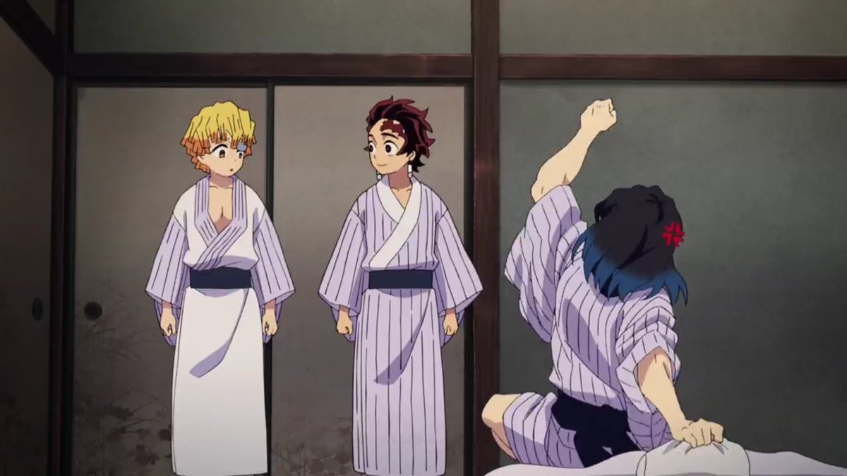 Since throwing it to Tanjirou is not going to faze him, inosuke decide to throw it to zenitsu I'm sooooo happy these three are together now and they're going to start their adventure together!!