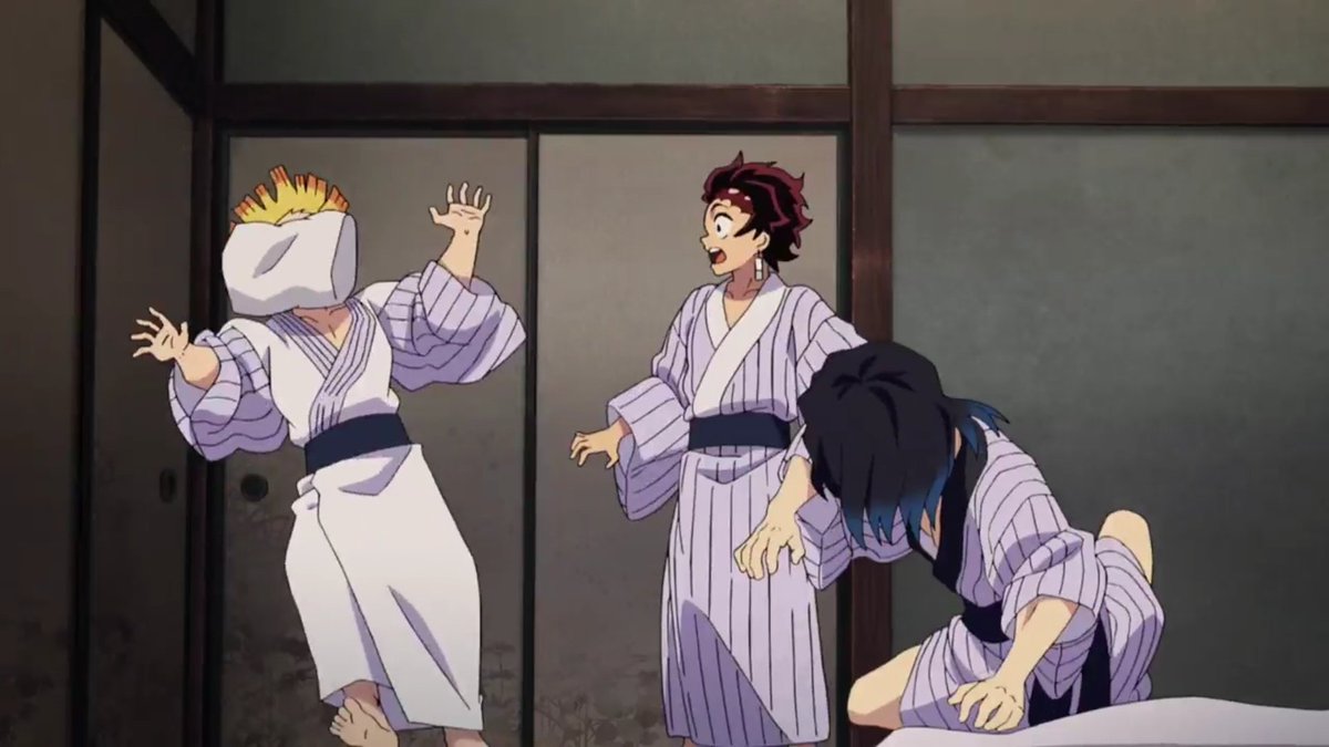 Since throwing it to Tanjirou is not going to faze him, inosuke decide to throw it to zenitsu I'm sooooo happy these three are together now and they're going to start their adventure together!!