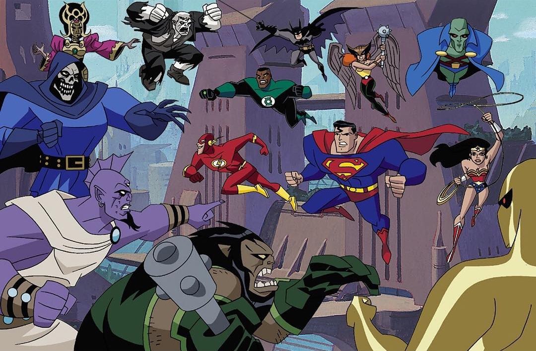 Flash back to, ahead of the second season premiere, when Cartoon Network rolled out this promotional art for “Justice League?” Just look at all the awesomeness in here! Amazo! Eclipso! Grundy! Kalibak! Dr. Destiny! Morgaine! We were spoiled! #JusticeLeague #JLUnlimited #DCAU
