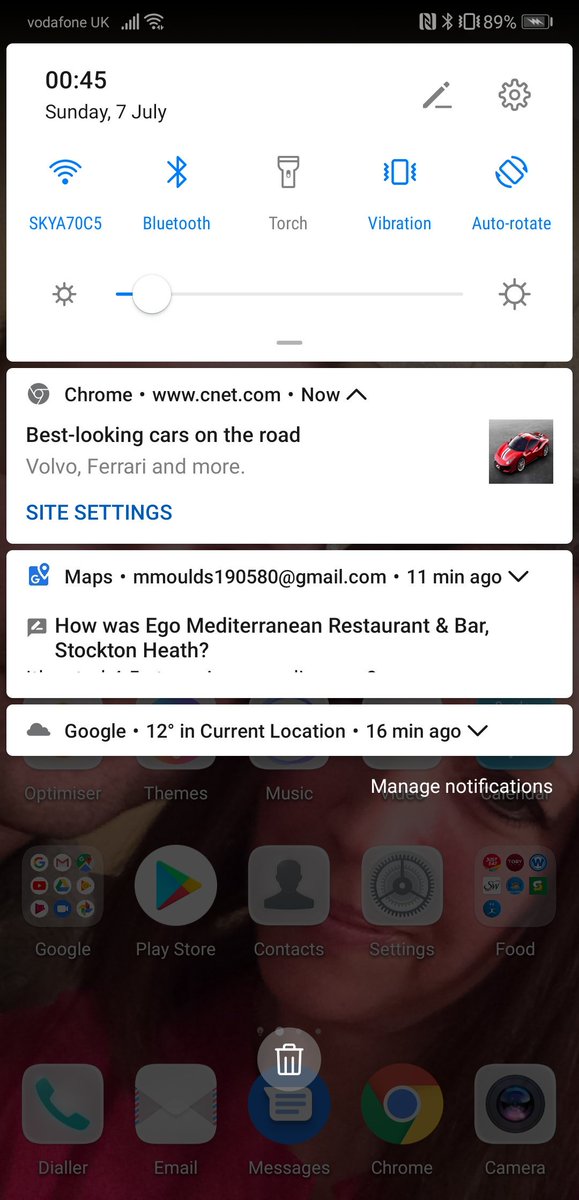 mmoulds1905's tweet image. How is it OK for @Google to send me a notification at half past midnight. Hours after I left the restaurant and am tucked up in Bed. Is this a @HuaweiMobile or google issue? Either way sort it out and stop waking me up. #unacceptableService #dodgyCookies #googleStalking