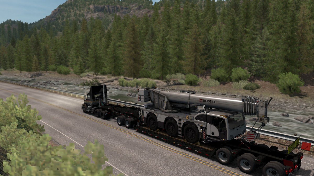 GhastlyMagic's tweet photo. Some shots from Today's Deliveries, while @DJ_Sharkie @TFM_Cyberskilzz @ClestoMusic @TheSonnyCosta all killed it. @SCSsoftware @TruckersFM #ATS #Washington DLC #ForestMachinary DLC. https://t.co/zyLZynjxel