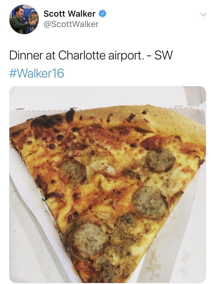 Scott Walker’s pizza choices have always been bad! Wake up!