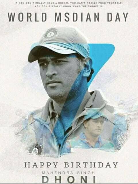 WORLD MSDIAN DAY....A VERY HAPPY BIRTHDAY SIR MAHENDRA SINGH DHONI 