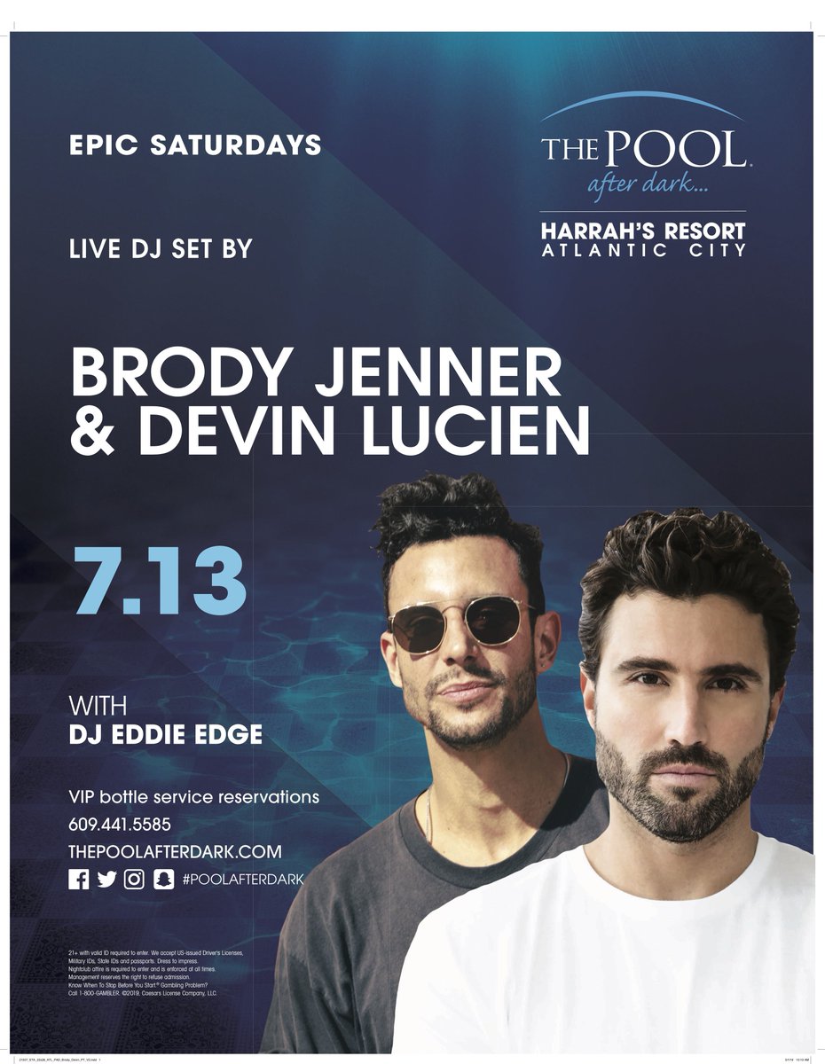 BrodyJenner's tweet photo. ATLANTIC CITY!! July 13th at @poolafterdark with @devinlucien
https://t.co/PwLOYpml2A #poolafterdark #AtlanticCity https://t.co/o0LTzK1NFn