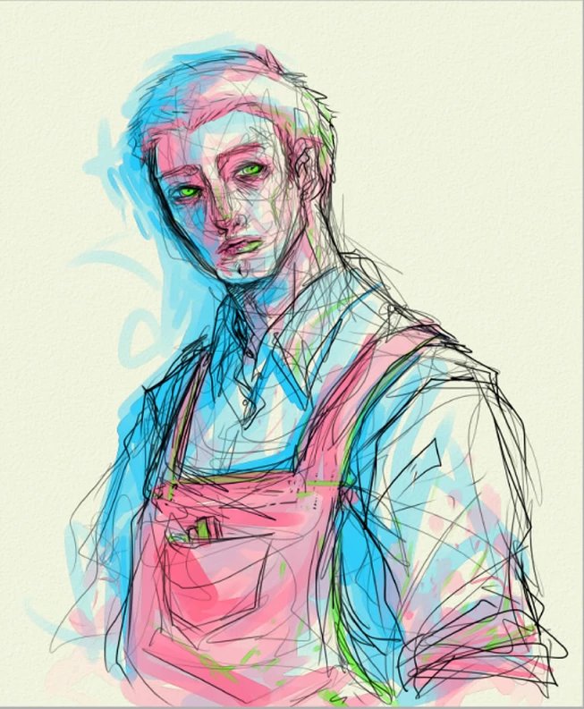 3AMComic's tweet photo. @slimyswampghost @DavidMurdochArt My handsome boy Travis. He's shy and doesn't say much. Born with a cleft palate. Good with his hands. VERY green eyes. You can find out more about him at https://t.co/9GSn2W8pGu #webcomics #indiecomics #3AMComic https://t.co/xAuUXlECWB