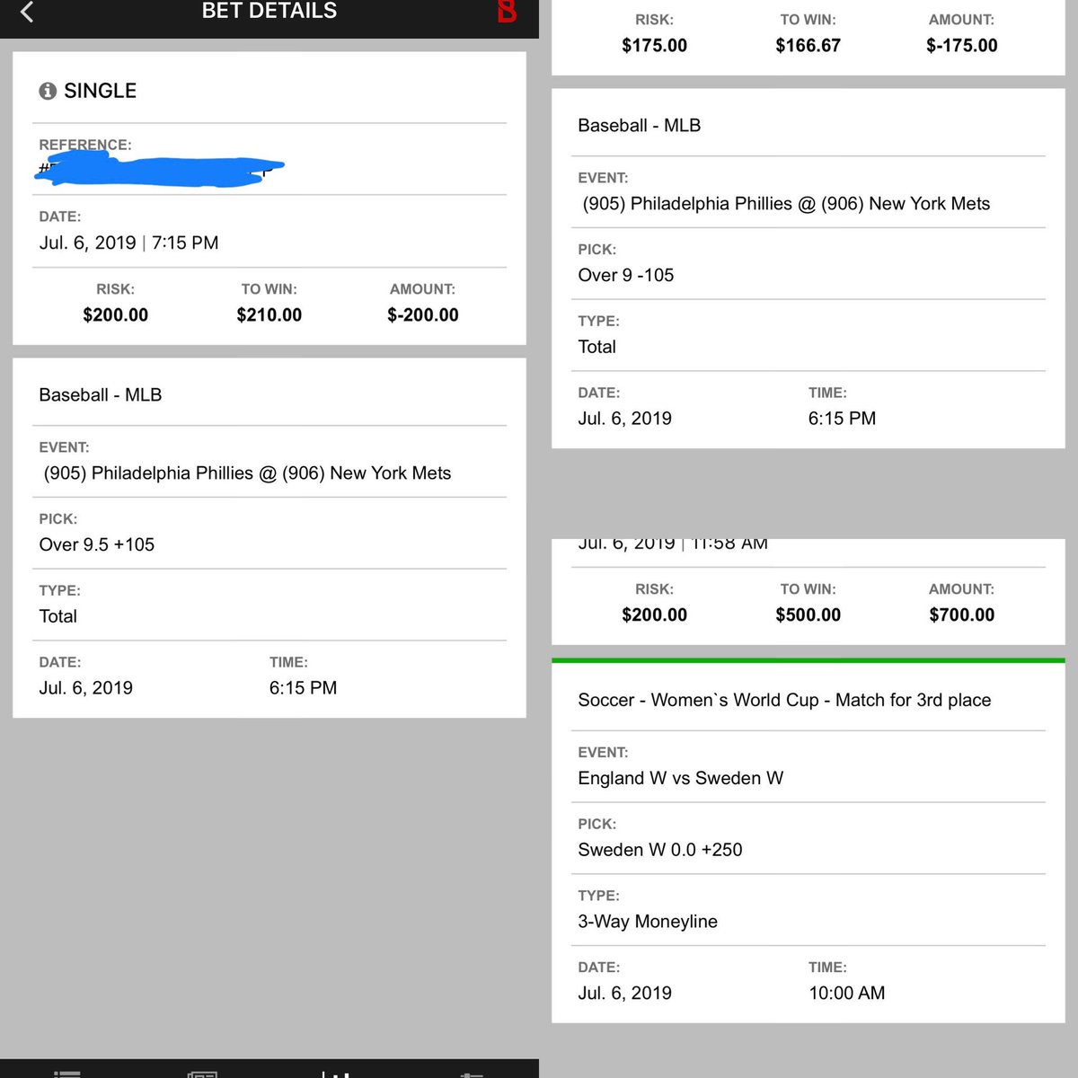 Big day today!!!💪
Sweden +250 🤑
Mets/phi Ovr 9 🤑
Hammered more money on Mets after an hour delay Ovr 9.5 🤑