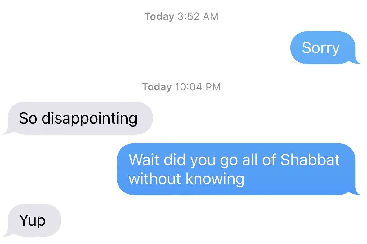 Darren Rovell on Twitter "In the early morning hours, I texted my orthodox friend who is a